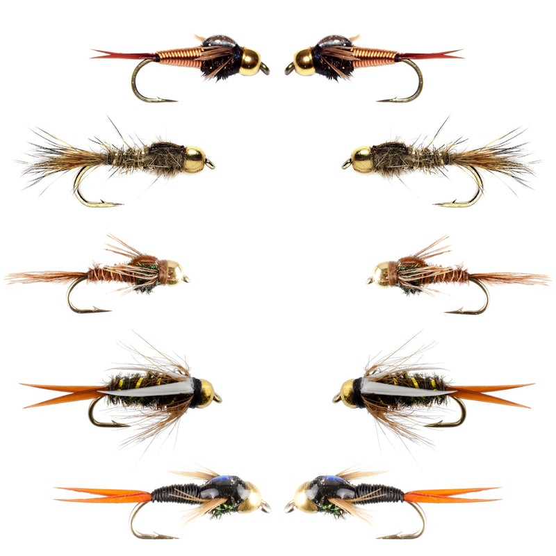 Basics Collection - Bead Head Nymph Assortment 10 Flies #10-16