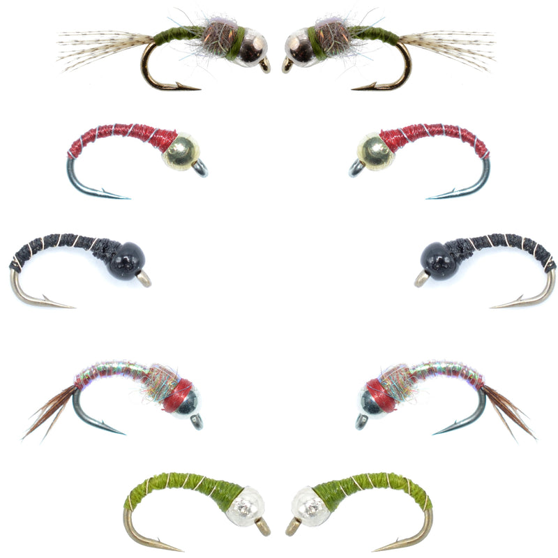 Basics Collection - Bead Head Midge Nymphs 10 Flies Sizes 14-18