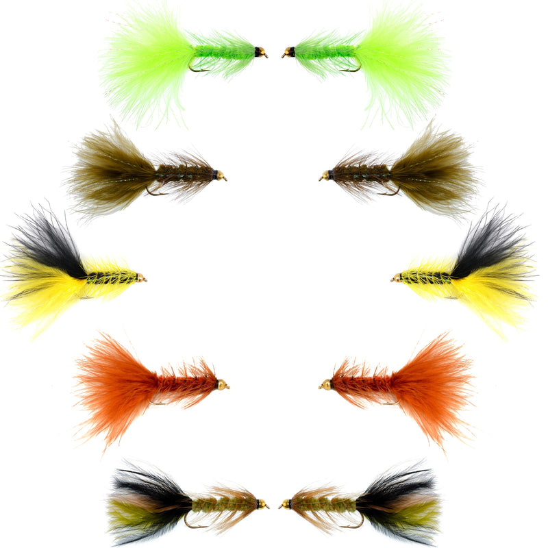 Basics Collection - Crystal Woolly Bugger Assortment - 10 Flies - Size 8