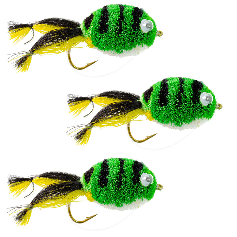 3 Pack Messingers Frog Bass Fly Fishing Bug With Weed Guard
