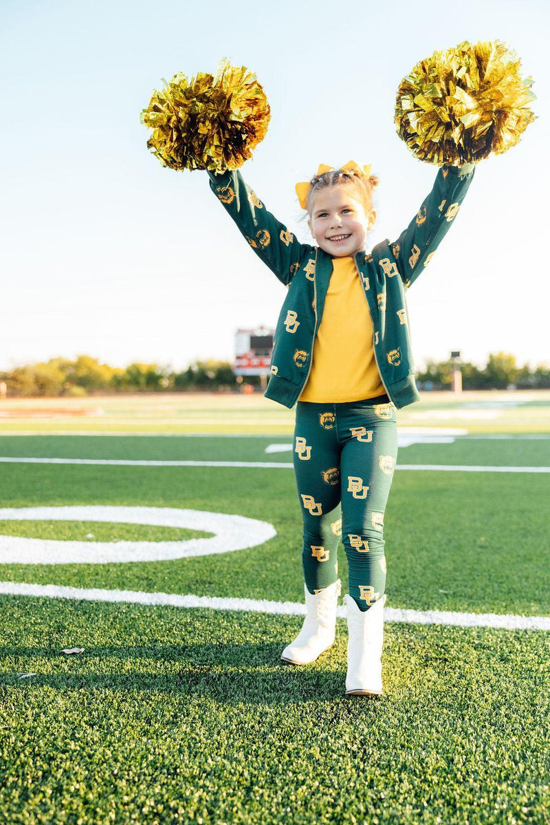 Baylor Green Bear Satin Jacket