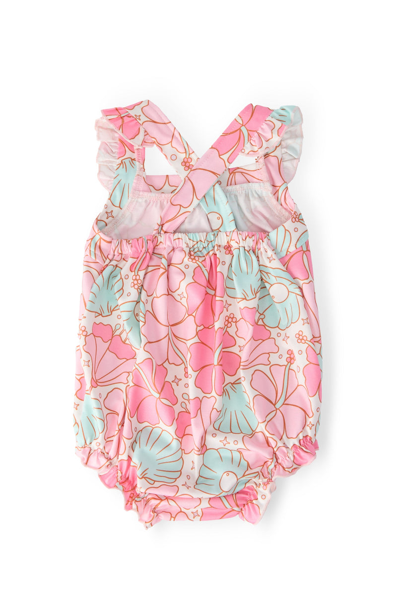Beach Daze Ruffle Cross Back Romper