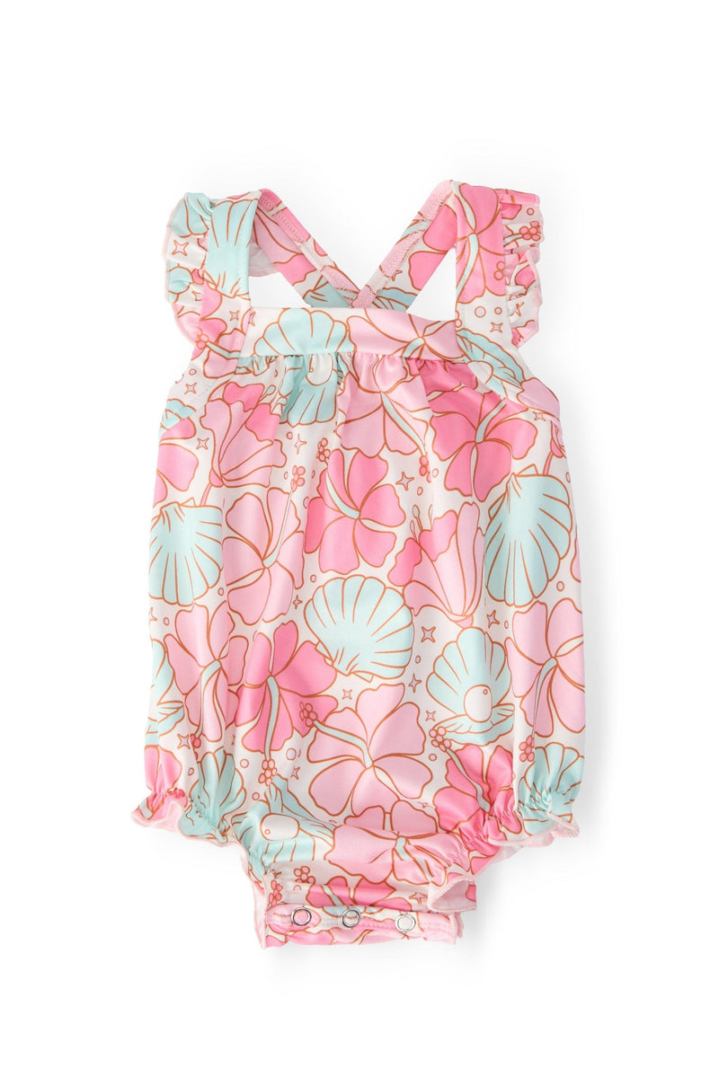Beach Daze Ruffle Cross Back Romper