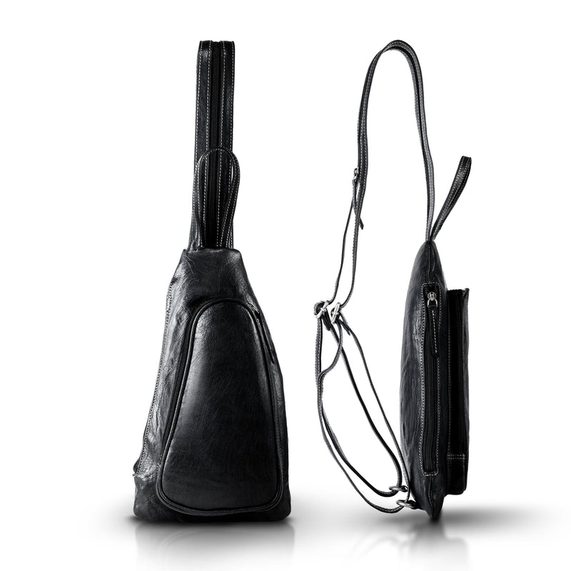 Genuine Leather Sling Bag – Crossbody, Hidden AirTag Pocket