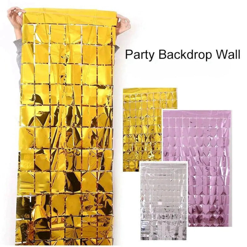 Birthday Party Shimmer Wall Curtains 2-Pack