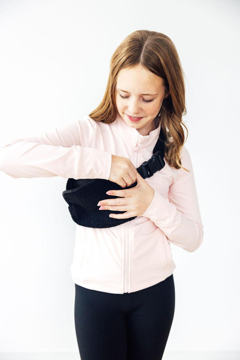 Black Fleece Belt Bag