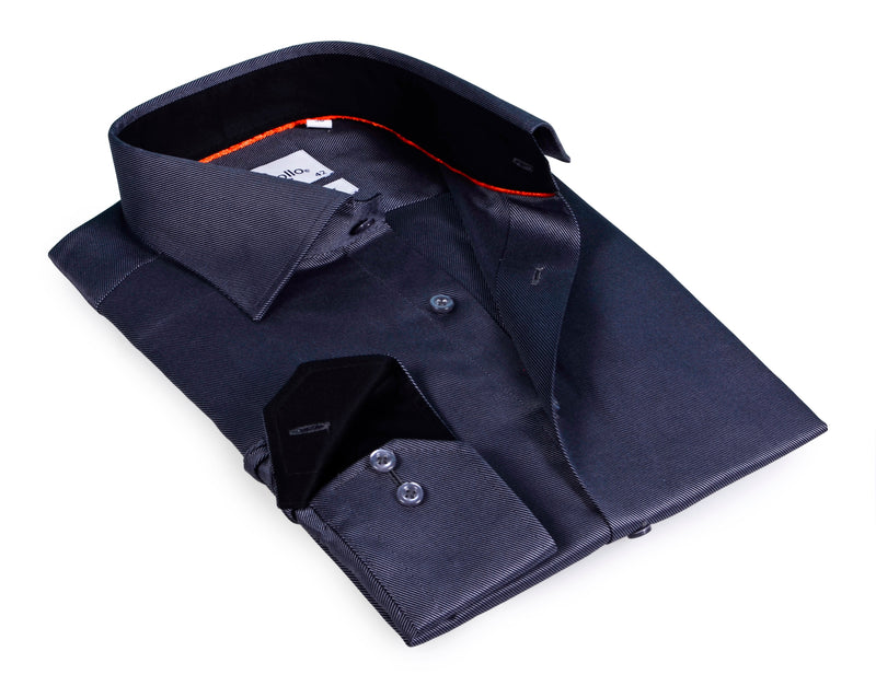 Long Sleeve Shirt with contract trimming // Dual cuffs// contemporary fit