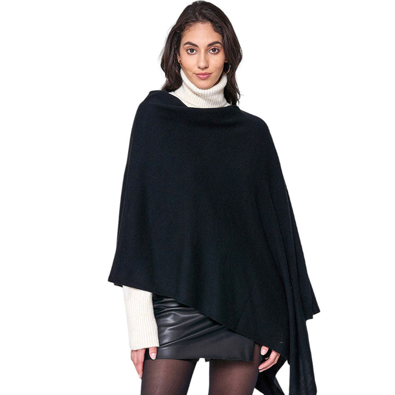 Solid Scarf Poncho