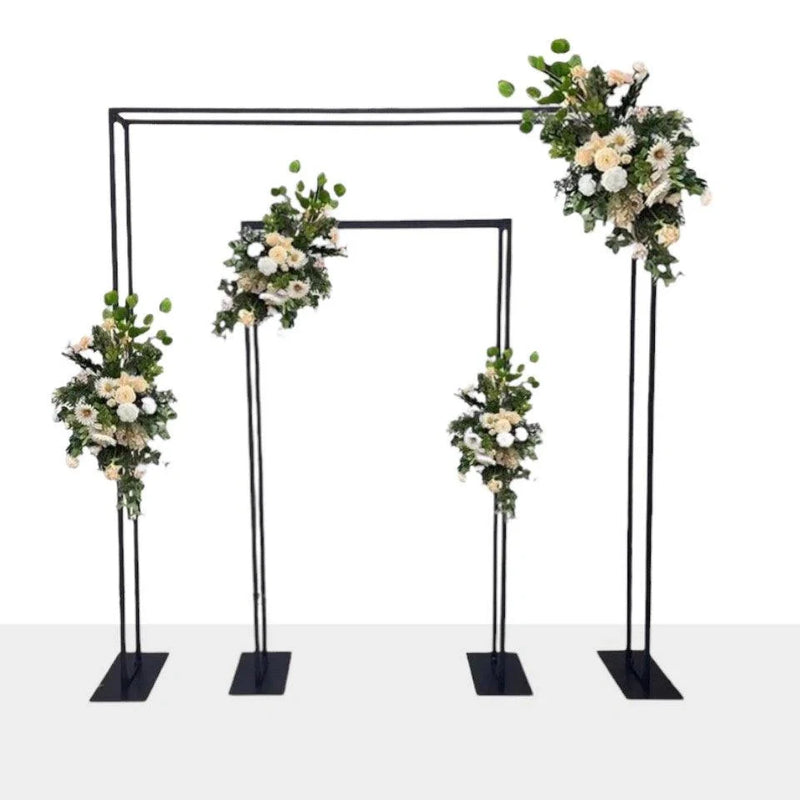 Black Square Wedding Arch Backdrop Decor Stand
