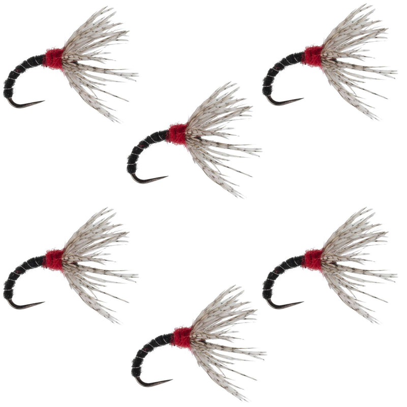 Black Zebra Sakasa Kebari - 6 Tenkara Flies - Size 16