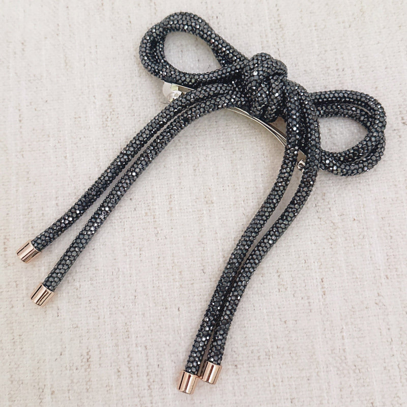 Bling Tube Bow Hair Clip