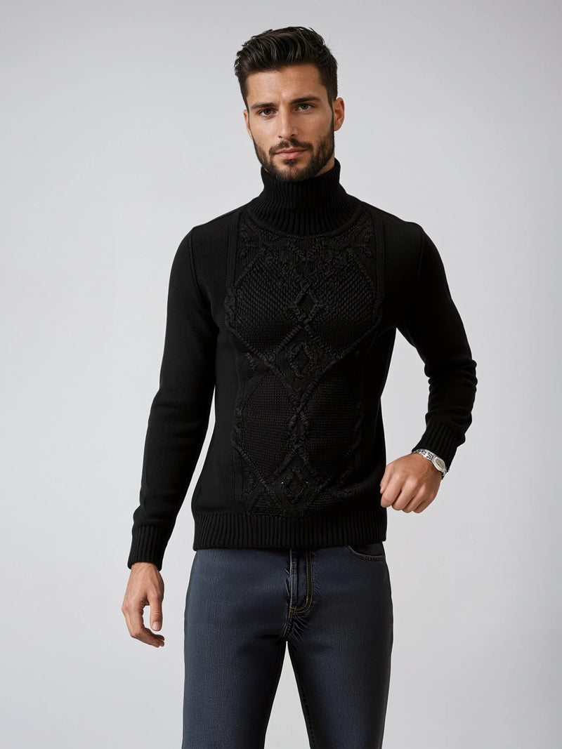 Hand Knit Cable Turtleneck