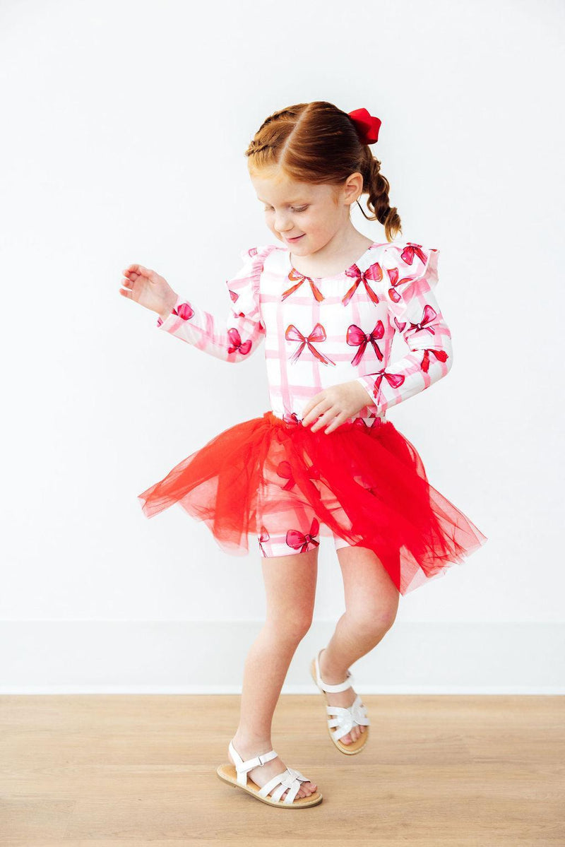 Bow La La L/S Flutter Sleeve Leotard