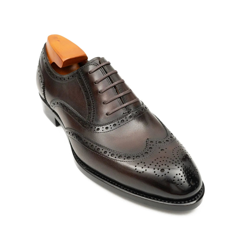 Brown Men's Goodyear Welted Brogue Leather Shoes