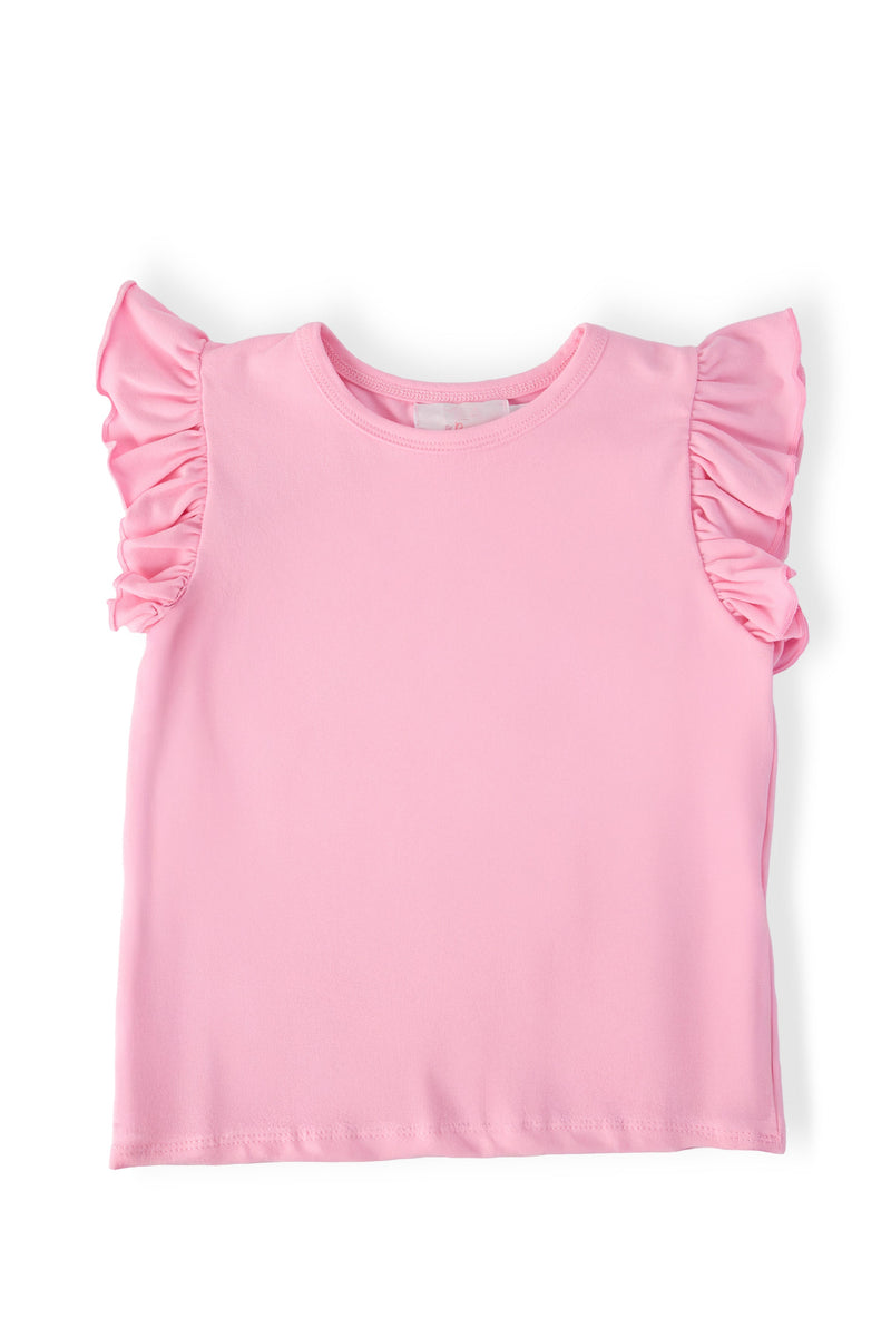 Bubblegum Pink S/S Ruffle Tee