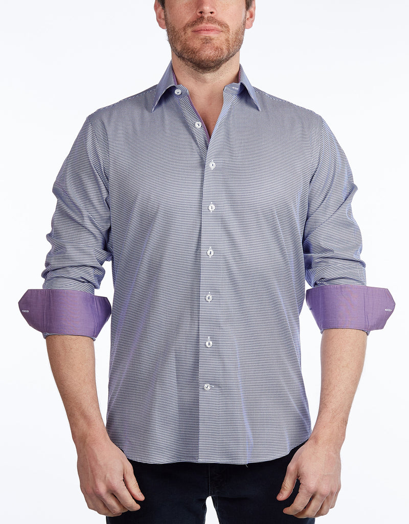 Button-Up Shirt //  - Contemporary Fit - contrast  trimming- final sale