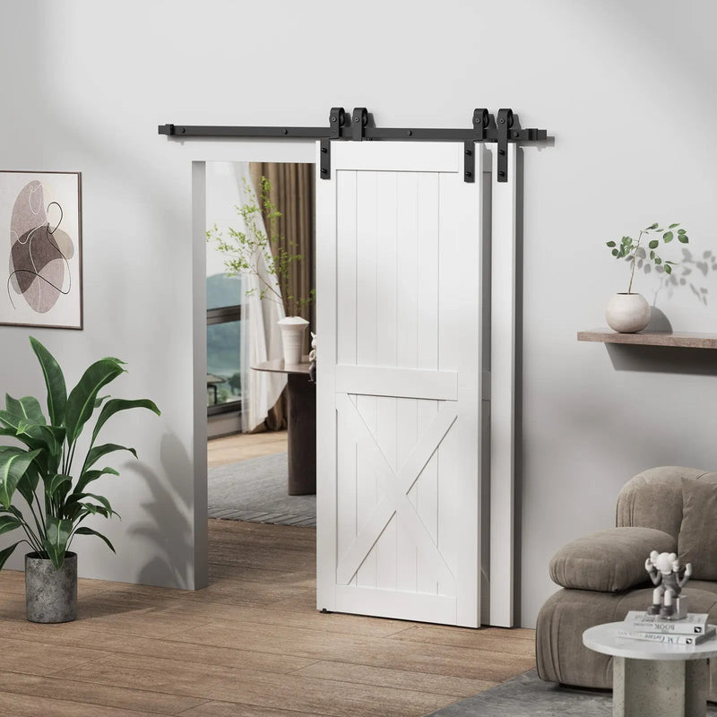 Bypass Sliding Barn Door Hardware Kit Basic J Pulley (No Door)