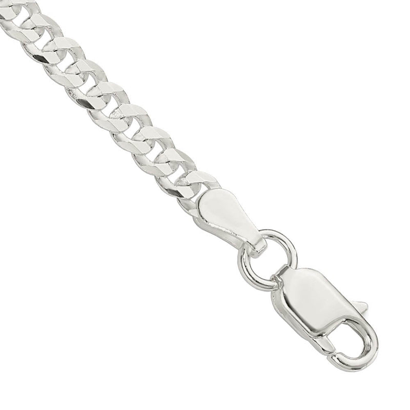 3mm Sterling Silver Solid Flat Curb Chain Necklace