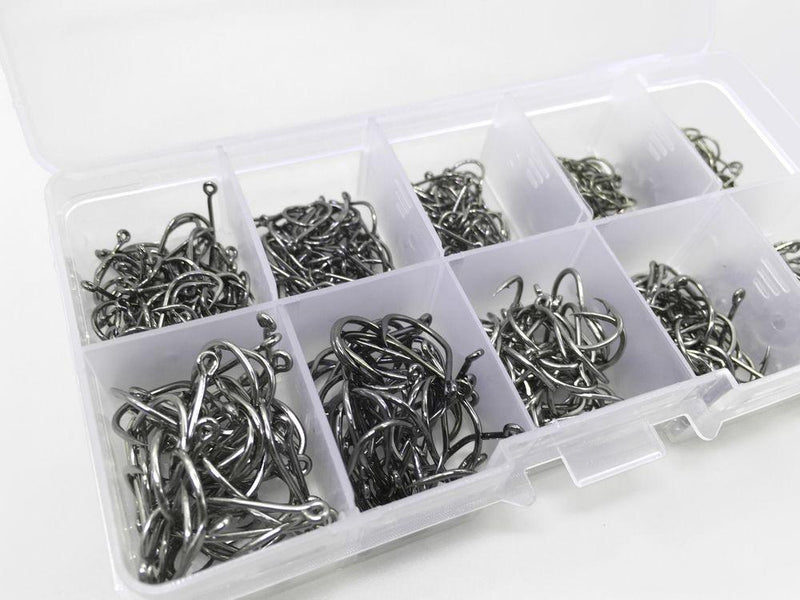 Rompin 500pcs/set mixed size #3~12 high carbon steel carp fishing hooks pack with hole with Retail Original box Jigging Bait