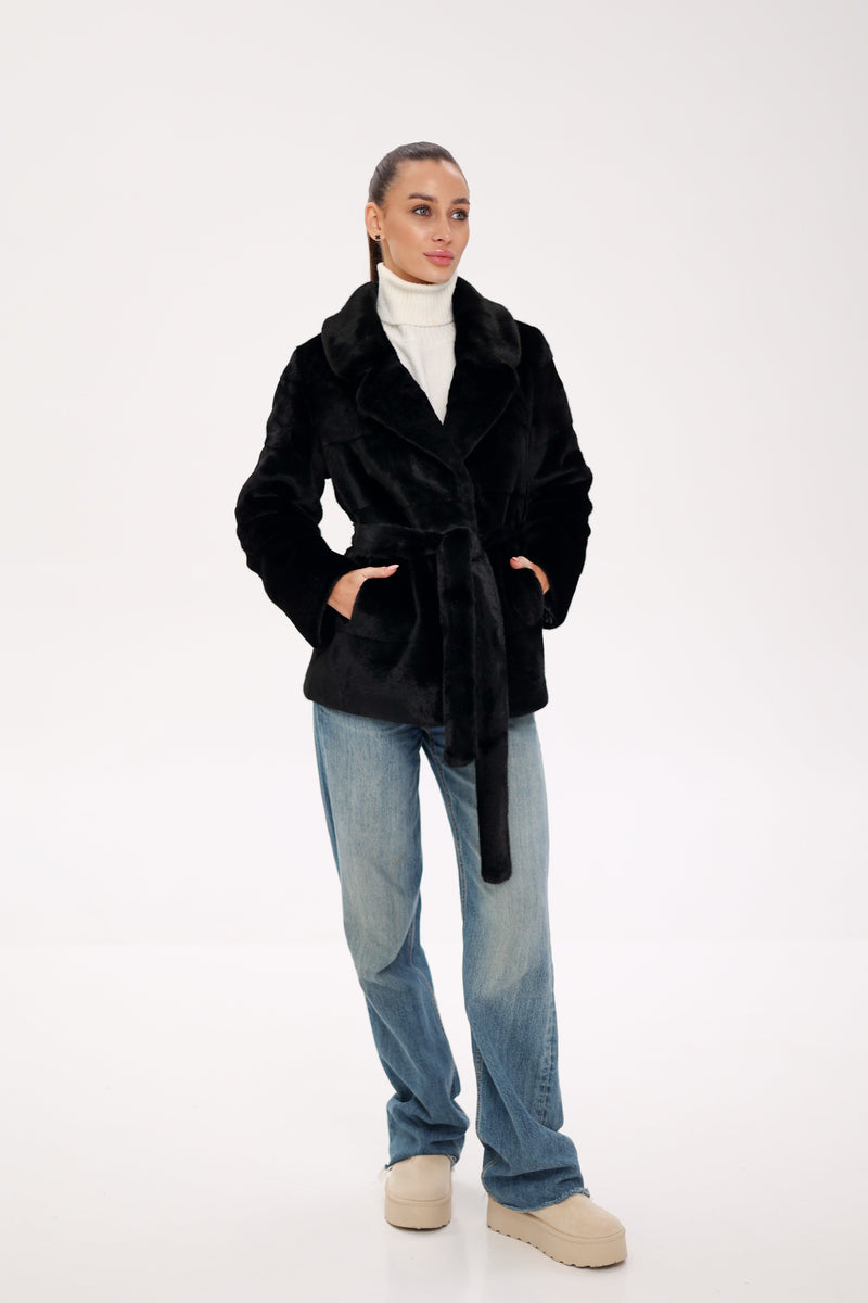 Faux Mink Effect Fur Coat