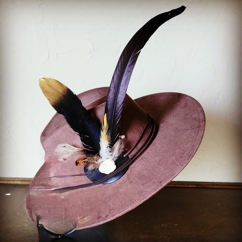 Boho Western Hat w/ Choice of Feather Hat Band-Brown 982d