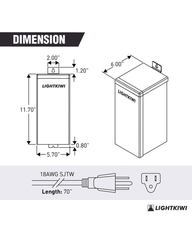 150W Landscape Transformer - Low Voltage Multi-Tap (12V-13V-14V-15V)