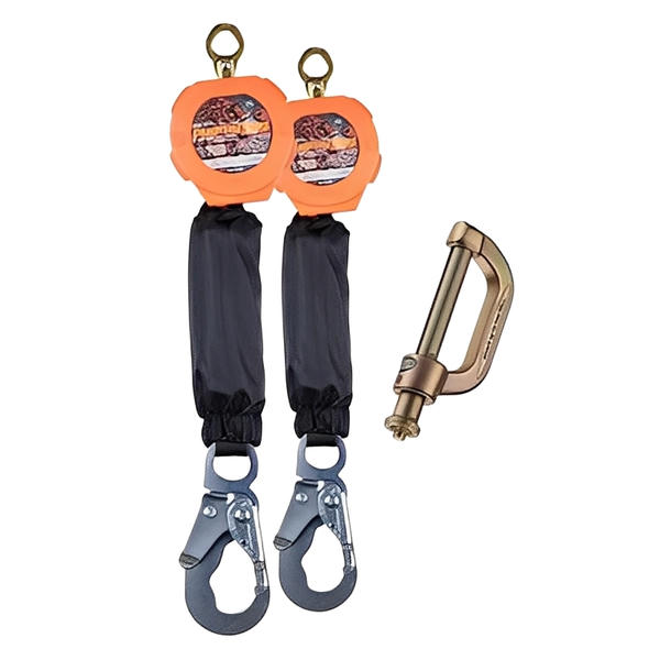 Dual Pygmy Hog Self Retracting Lifelines Steel Snap Hook with Connector Kit - All Lengths