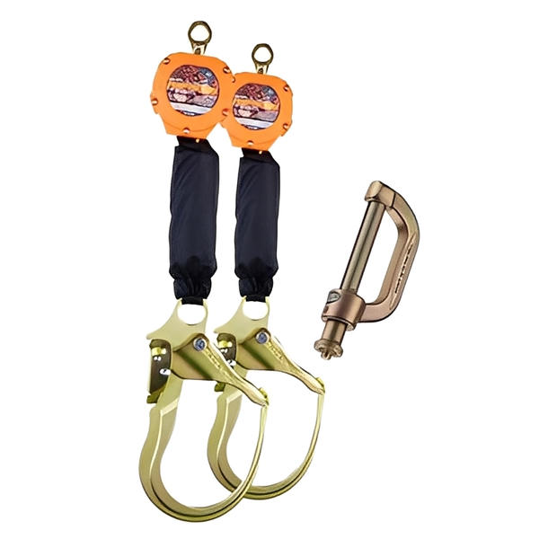 Dual Pygmy Hog Self Retracting Lifelines Rebar Hook with Connector Kit - All Lengths