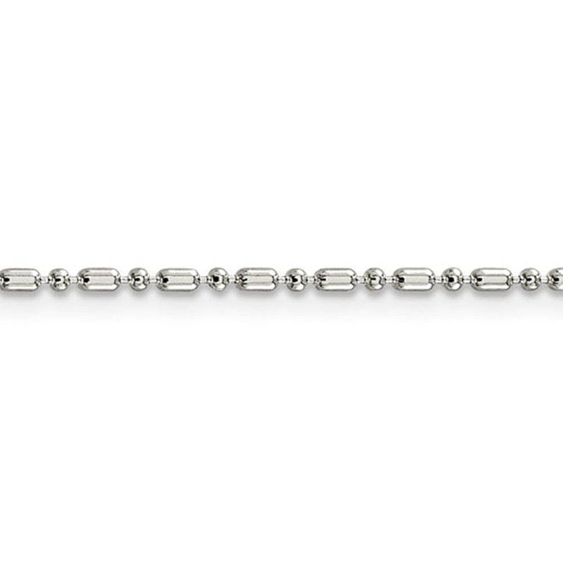 1.5mm Sterling Silver Solid Fancy Beaded Chain Necklace