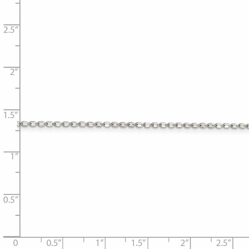 1.5mm Sterling Silver, Hollow Beaded Chain Necklace