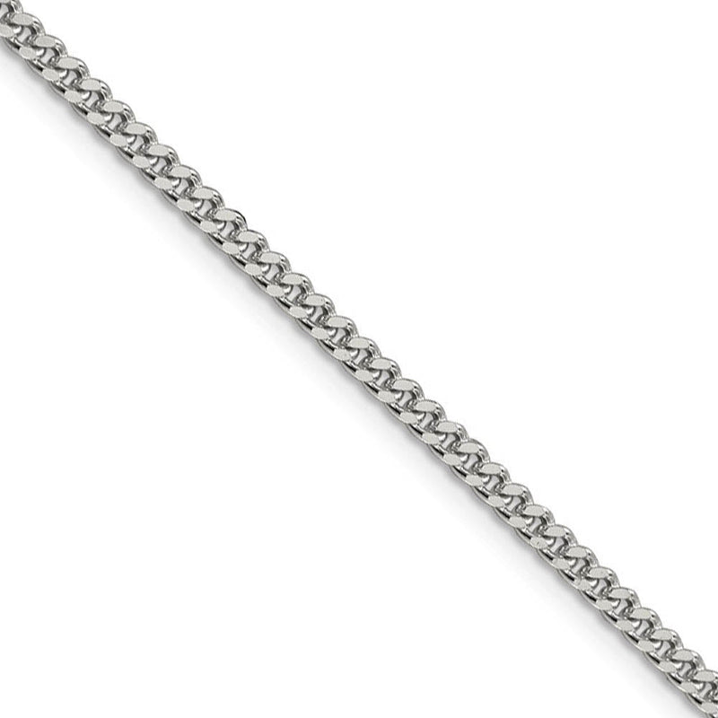 3mm Sterling Silver, Solid Curb Chain Necklace