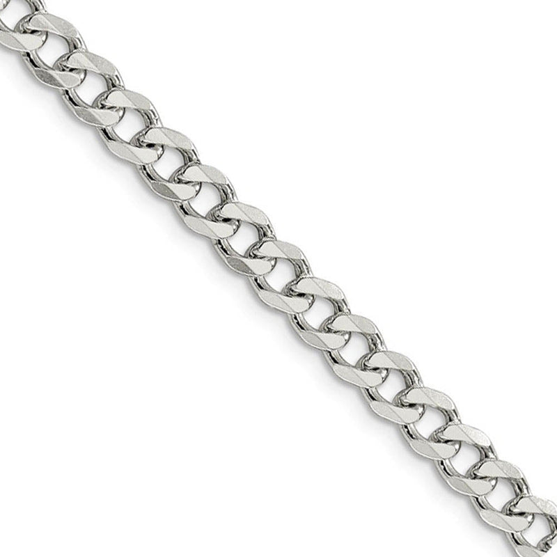 5.5mm Sterling Silver, Solid Curb Chain Necklace
