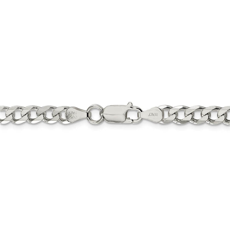 5.5mm Sterling Silver, Solid Curb Chain Necklace