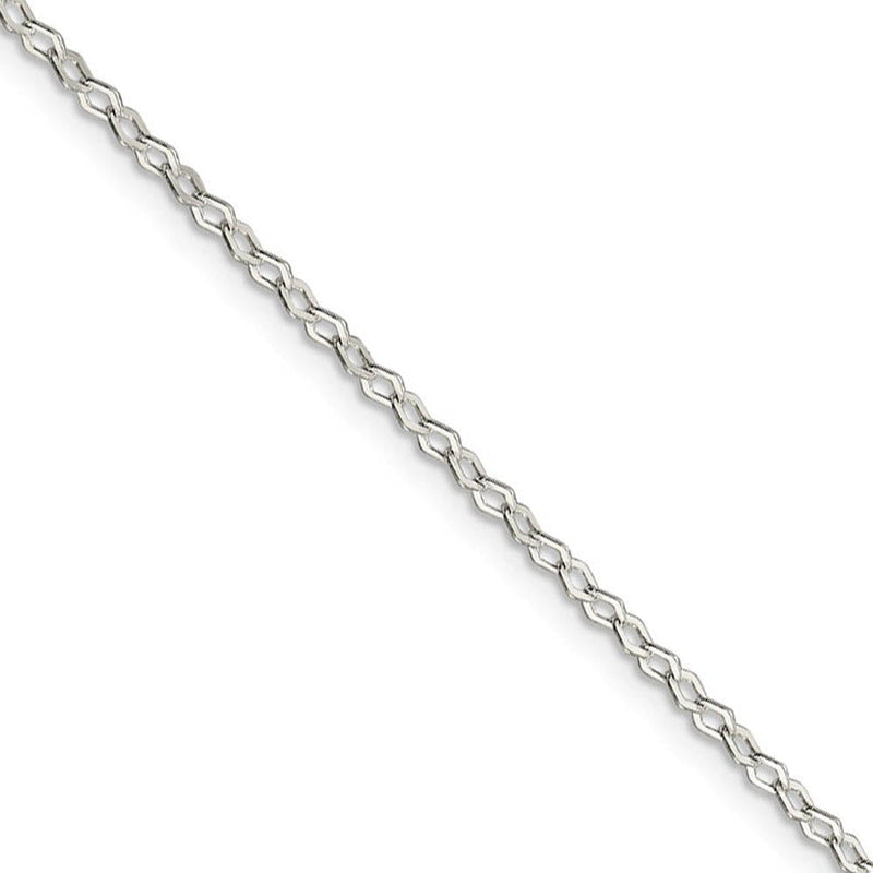 2.25mm Sterling Silver, Fancy Pendant Chain Necklace, 16 Inch