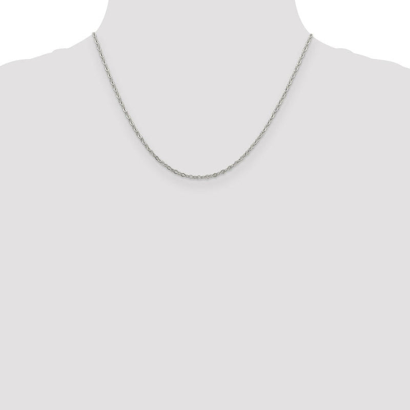 2.25mm Sterling Silver, Fancy Pendant Chain Necklace, 18 Inch