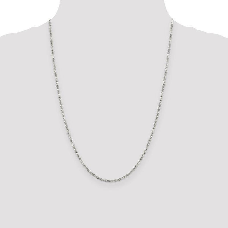 2.25mm Sterling Silver, Fancy Pendant Chain Necklace, 24 Inch