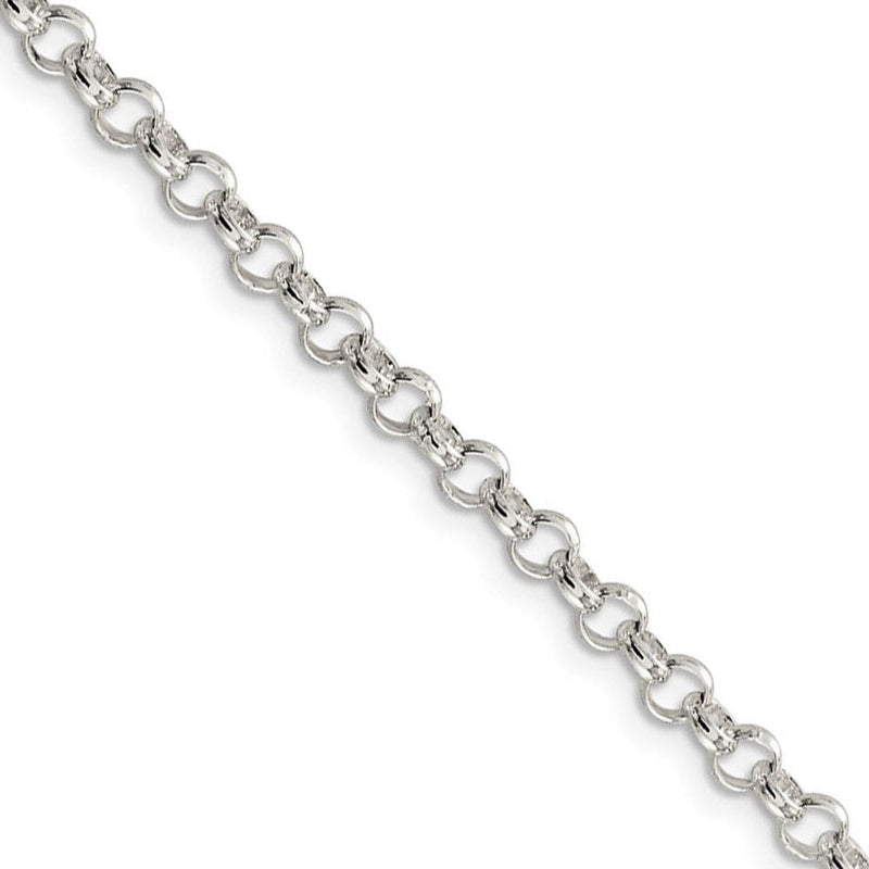 4mm Sterling Silver, Solid Rolo Chain Necklace