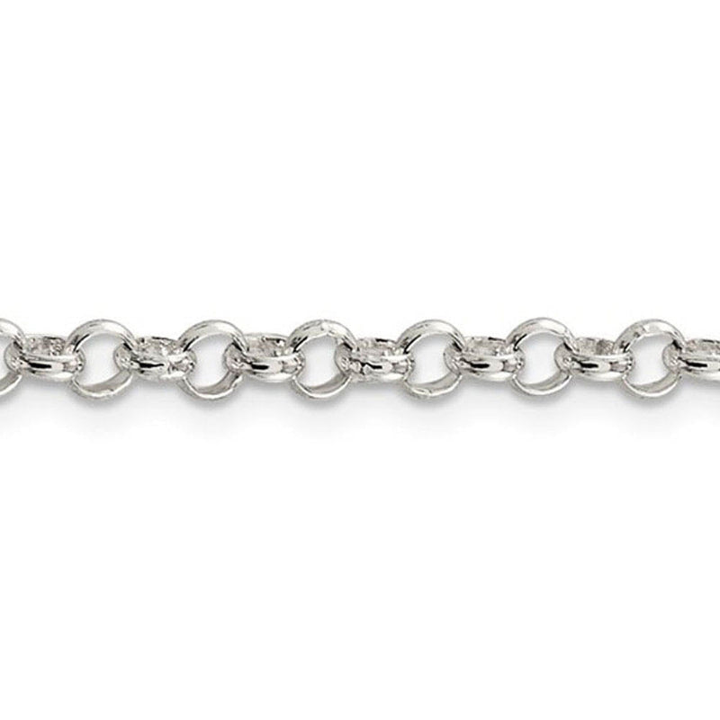 4mm Sterling Silver, Solid Rolo Chain Necklace