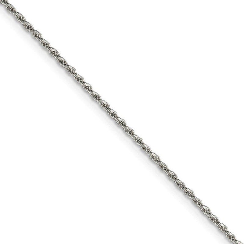 1.5mm Sterling Silver, Diamond Cut Solid Rope Chain Necklace
