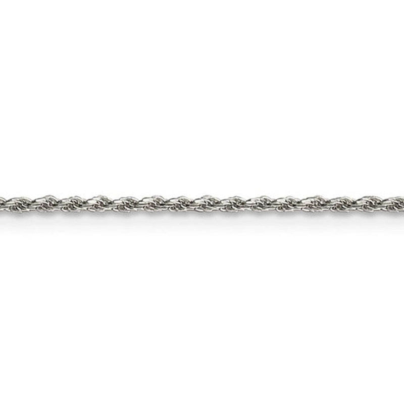 1.5mm Sterling Silver, Diamond Cut Solid Rope Chain Necklace