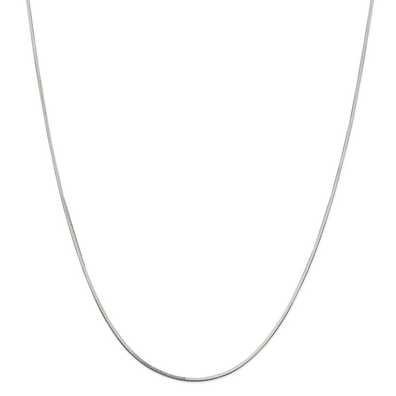 1mm Sterling Silver, Square Solid Snake Chain Necklace