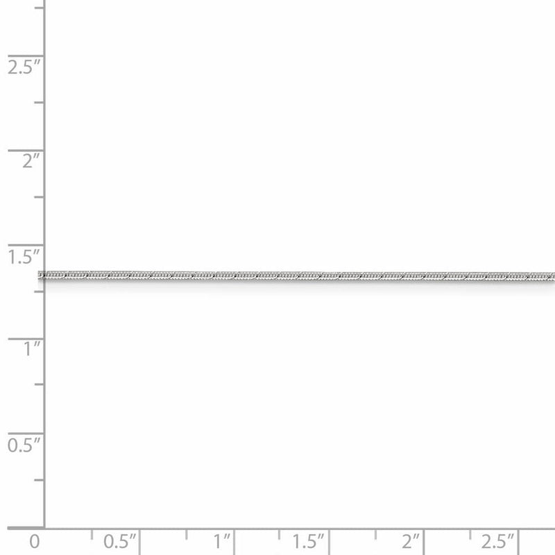 1.2mm Sterling Silver, Diamond Cut Solid Snake Chain Necklace