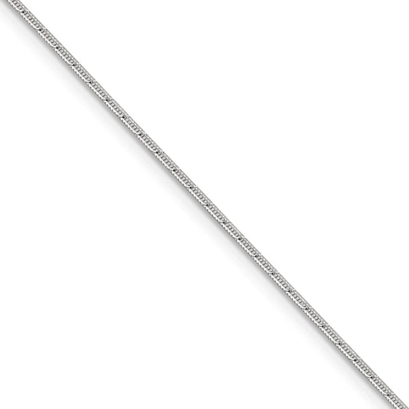 1.2mm Sterling Silver, Diamond Cut Solid Snake Chain Necklace
