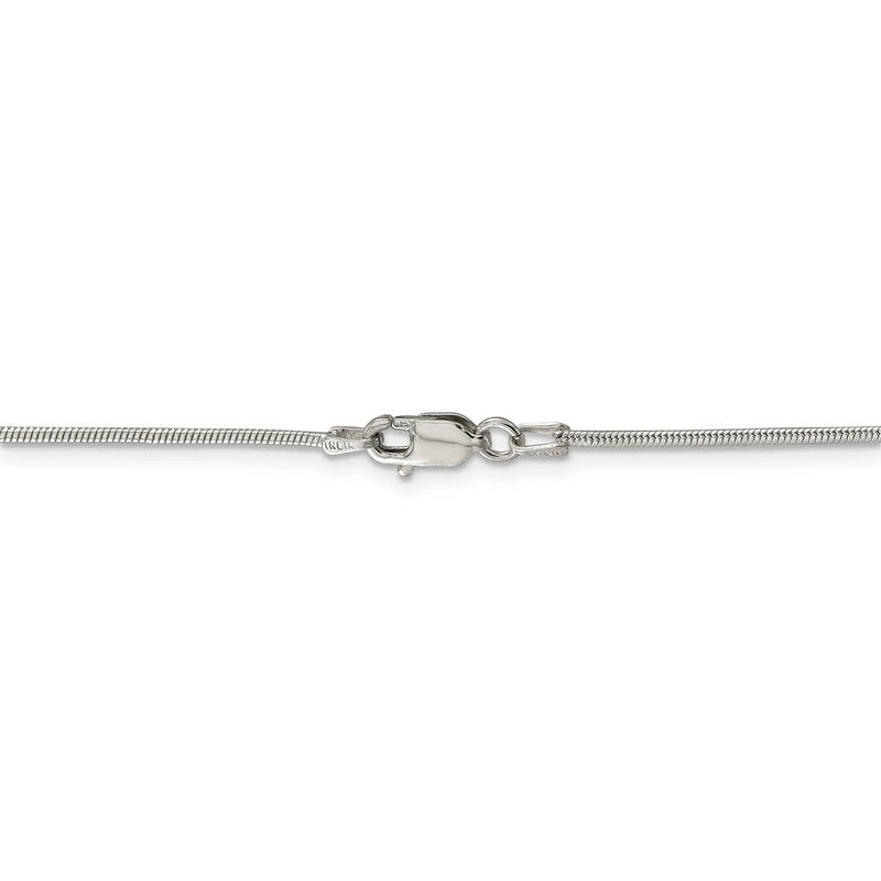 1.2mm Sterling Silver, Round Solid Snake Chain Necklace