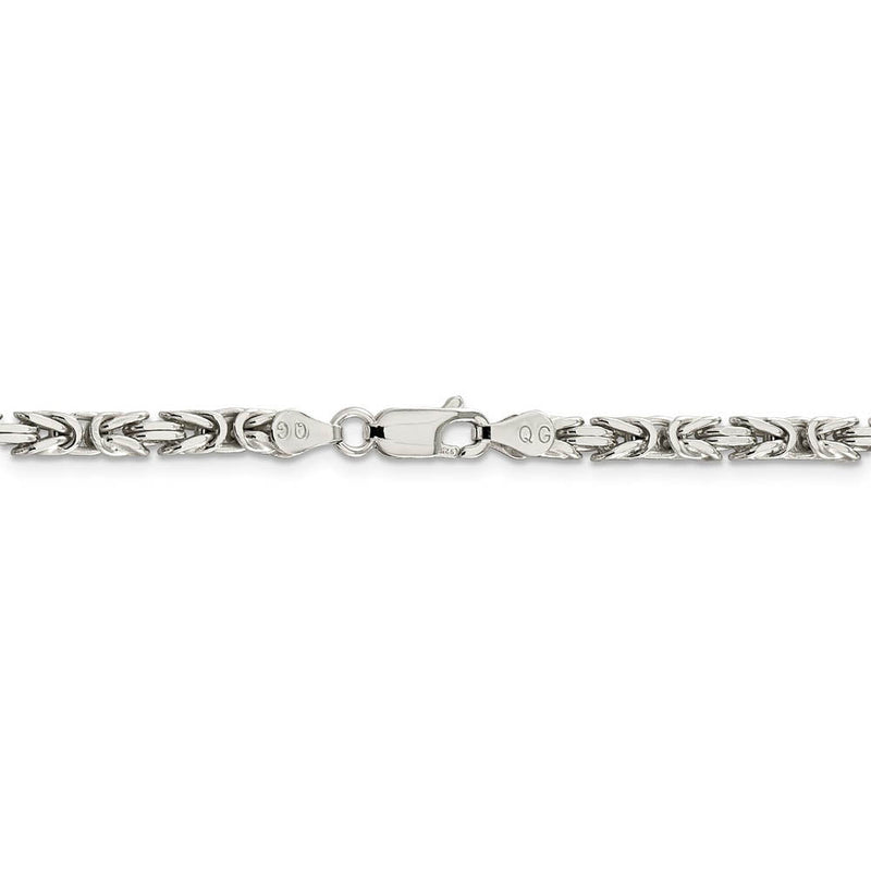 3.25mm, Sterling Silver, Solid Byzantine Chain Necklace