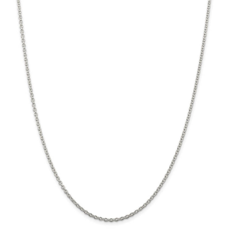 2.25mm Sterling Silver Classic Solid Cable Chain Necklace