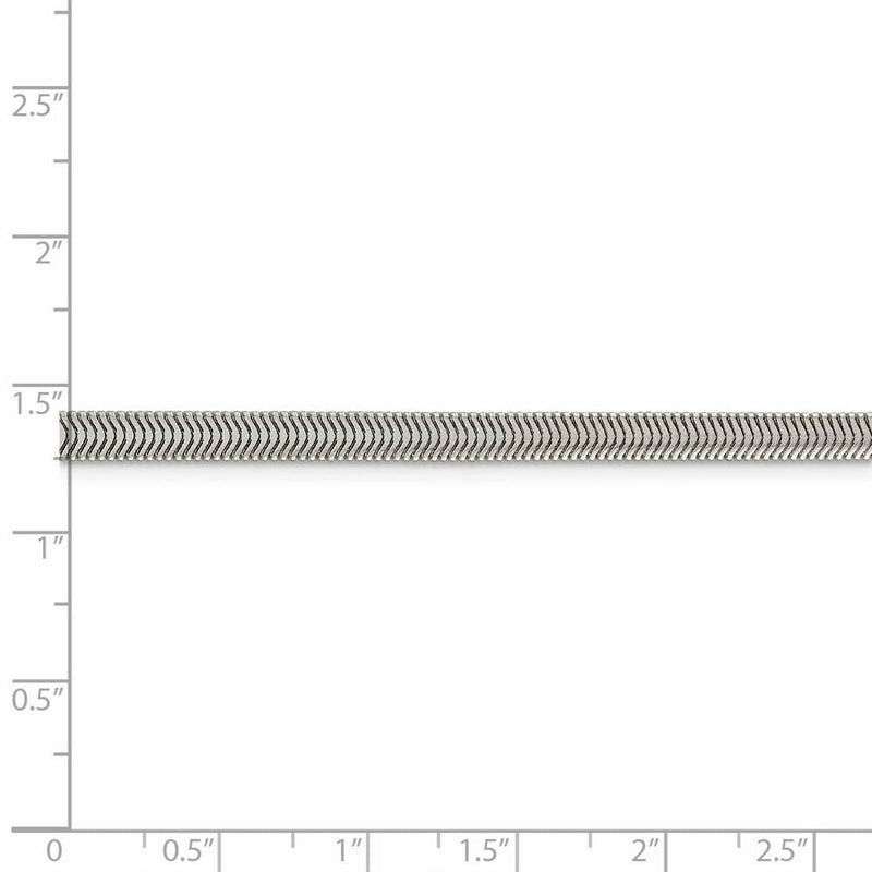 4.2mm Sterling Silver Solid Flat Oval Snake Chain Necklace