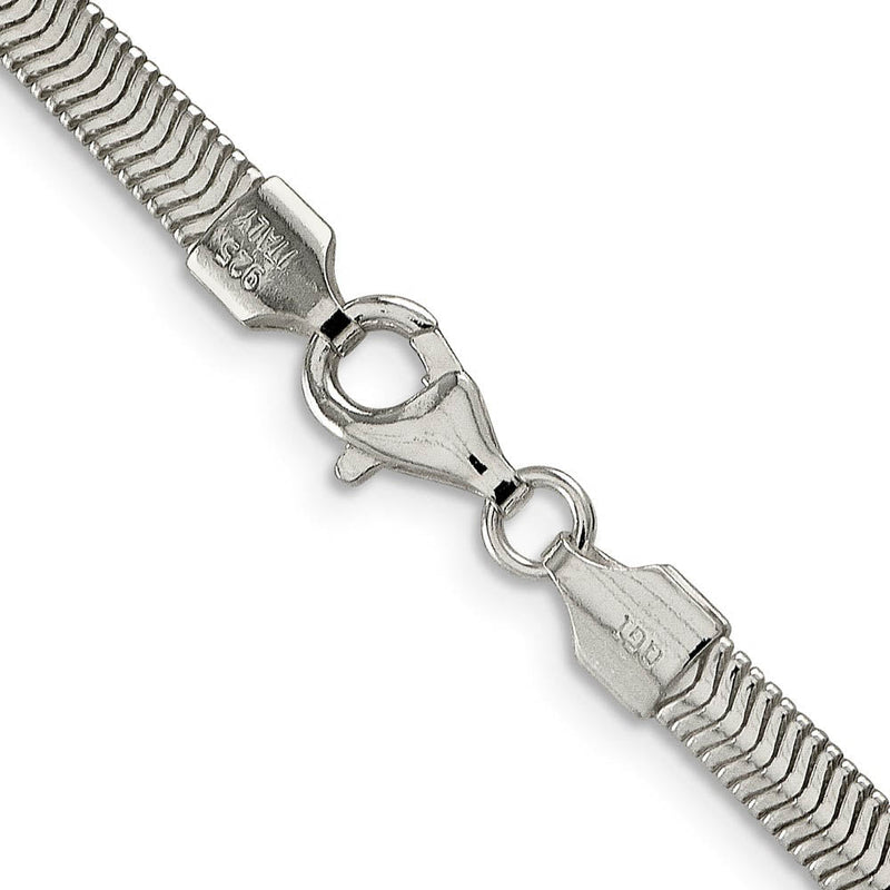 4.2mm Sterling Silver Solid Flat Oval Snake Chain Necklace