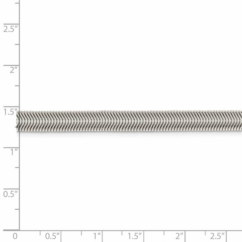 6.25mm, Sterling Silver Solid Flat Oval Snake Chain Necklace