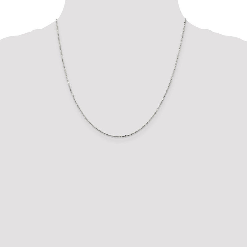 0.5mm, Sterling Silver, Twisted Serpentine Chain, 20 inch
